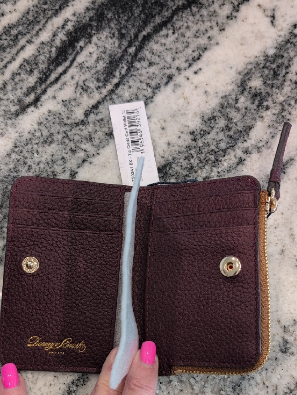 Dooney & Bourke Burgundy Pebble Leather Shoulder Bag w/Matching Wallet - Picture 8 of 16